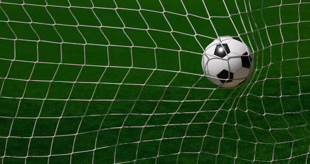 close-up-black-white-soccer-football-ball-scoring-goal-net-green-turf-soccer-field-pitch-with-white-marking-lines-high-angle-rear-back-netting-view_273651-1066